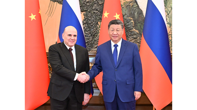 習(xí)近平會(huì)見(jiàn)俄羅斯總理米舒斯京